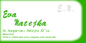 eva matejka business card